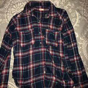 Hollister red & blue flannel